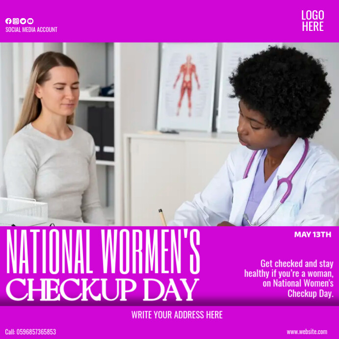 National Women’s Checkup Day ad Instagram Post template