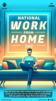 National Work From Home Day Instagram Story template