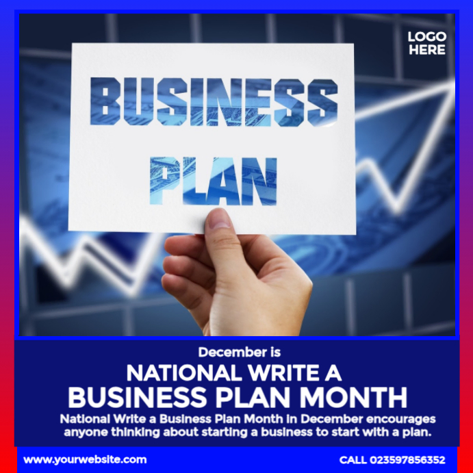Business Plan Month Template | PosterMyWall