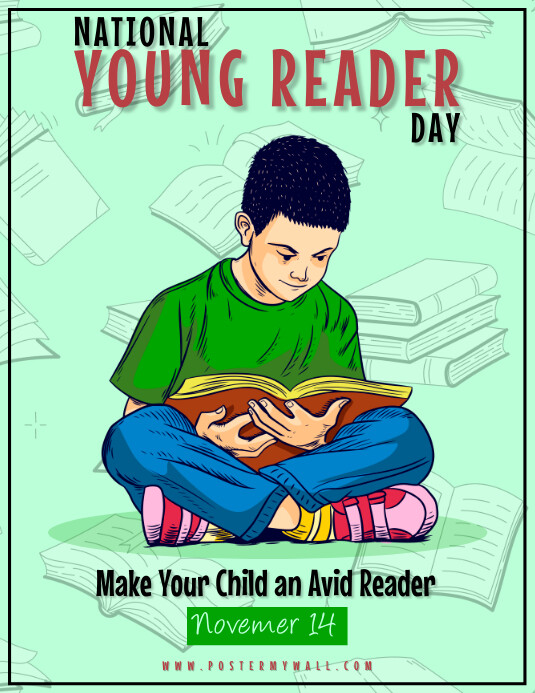 national young reader day Template | PosterMyWall