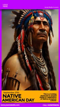 Native American Day Instagram 快拍 template