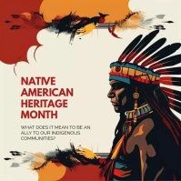 Native american day Square (1:1) template