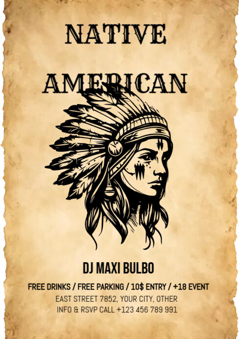 Plantilla de Native american day event flyer template | PosterMyWall