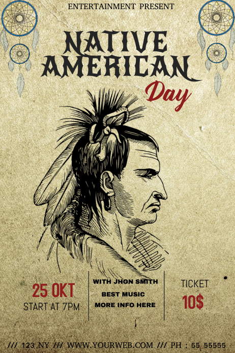 Native american day event flyer template | PosterMyWall