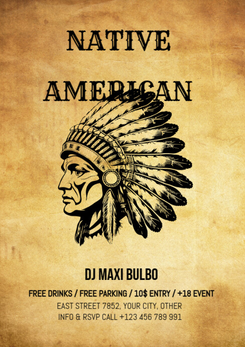 Modèle Native american day event flyer template | PosterMyWall