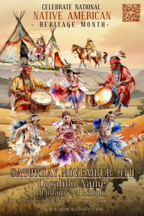 Real Native Poster NATIVE AMERICAN EVENT POSTER Template | PosterMyWall