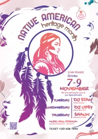 Native american flyer A4 template