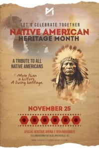 Native American Heritage Month Ad Poster template