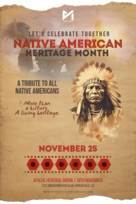 Brown Native American Heritage Month Event Video Poster template