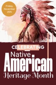 Native American Heritage Month Cartel de 4 × 6 pulg. template