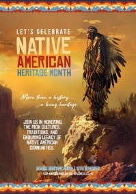Native American Heritage Month Video Flyer Template A5