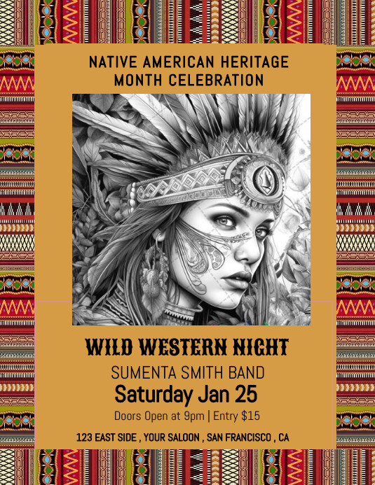 NATIVE AMERICAN MONTH FLYER Templat | PosterMyWall