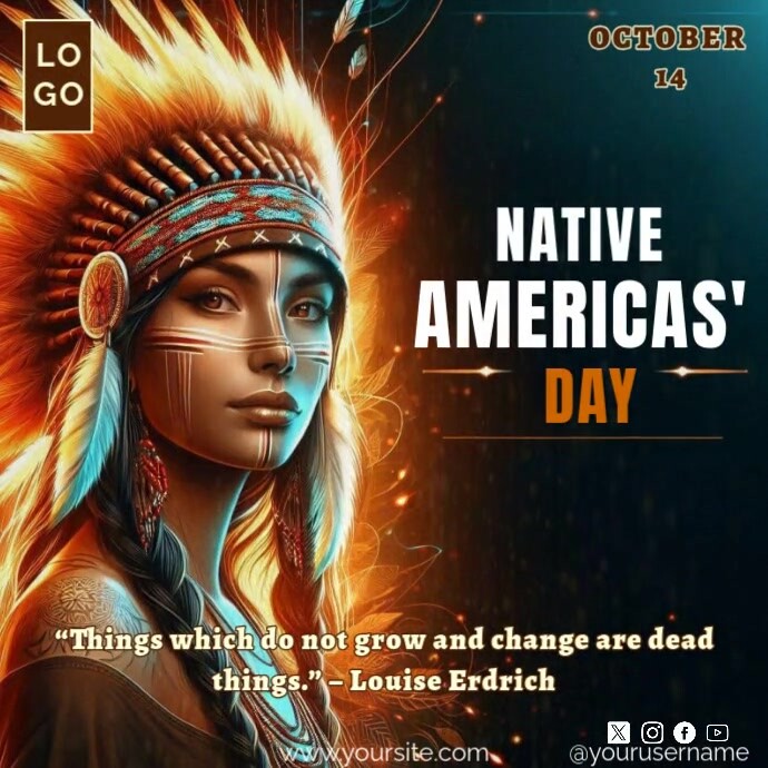 Native Americans' Day Instagram 帖子 template