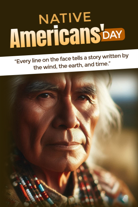 Native Americans day Poster template