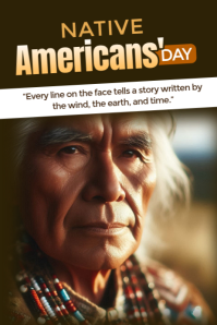 Native Americans day Poster template