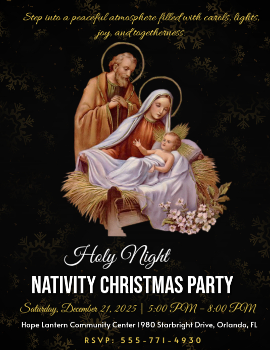 Nativity Christmas Party Invitation Template | PosterMyWall