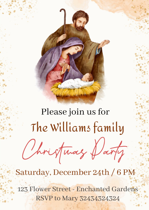 Nativity Christmas Party Invitation Template | PosterMyWall
