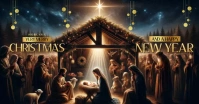 nativity Jesus manger baby christmas cards Facebook Shared Image template