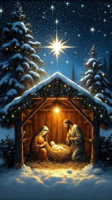 Nativity scene with starlight История на Instagram template