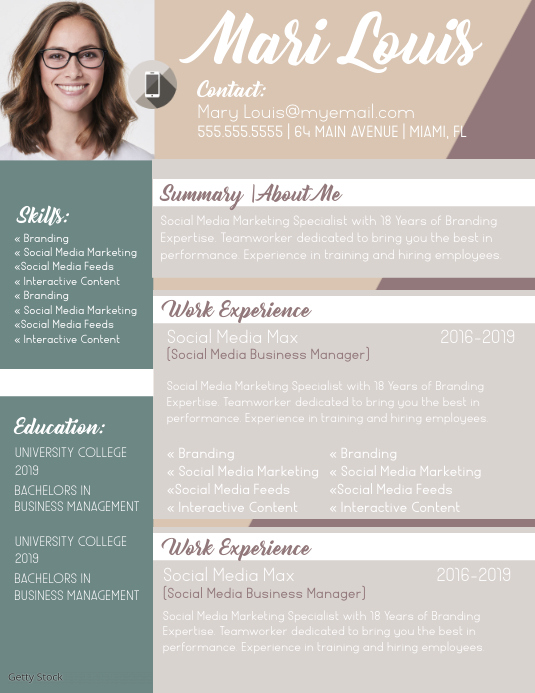 Block Cv Design Copy of Natural Color Block Resume | PosterMyWall