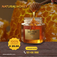 Organic Natural Honey Shop Promo instagram square Cuadrado (1:1) template