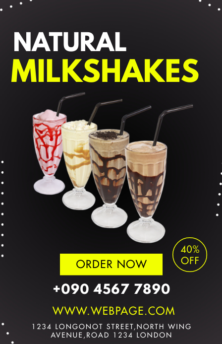 NATURAL MILKSHAKES FLYER Template | PosterMyWall