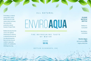 Biru Natural Spring Water Label Template