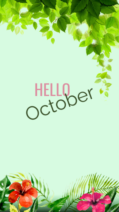 nature background hello october instagram template