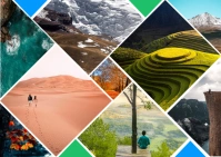 Nature Family Photo Collage Postcard template