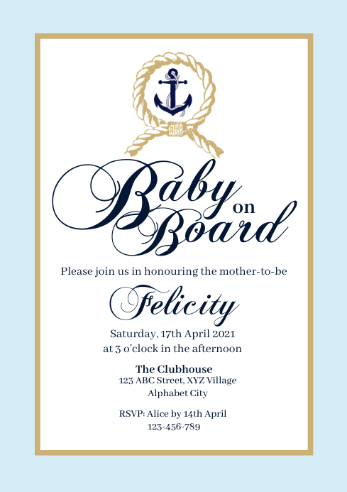 Nautical Baby Shower Invitation Modelo Postermywall Nautical Baby Shower Invitation Modelo Postermywall