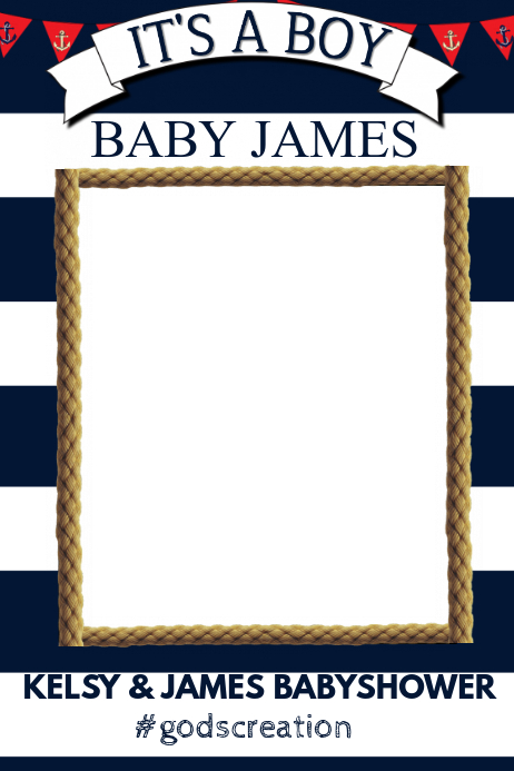 nautical baby shower party prop frame template postermywall baby shower schedule template