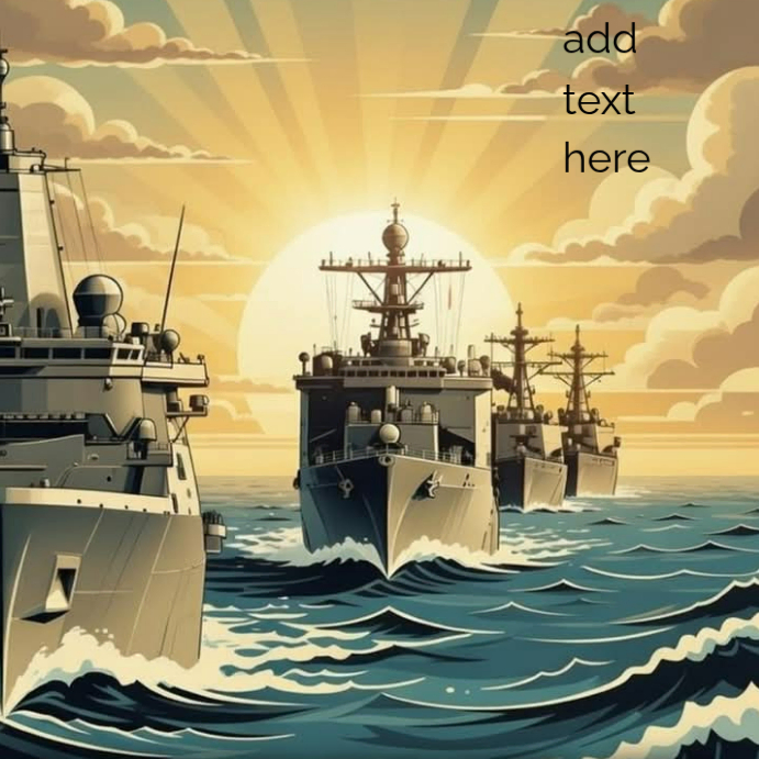 Naval Fleet at Sunrise – Powerful Warships at Sea Template | PosterMyWall