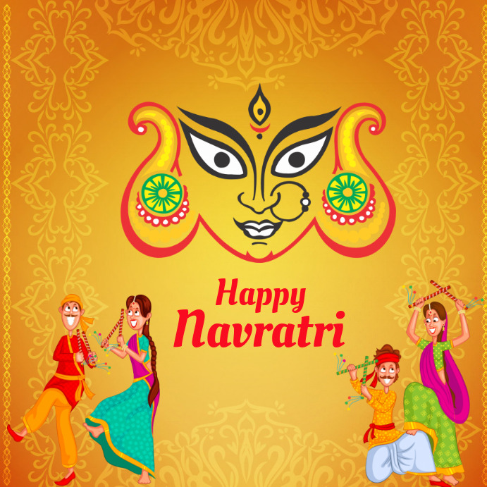 Navratri banner festival banner สี่เหลี่ยมจัตุรัส (1:1) template