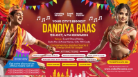 Red Dandiya Raas Event Digitalanzeige Template