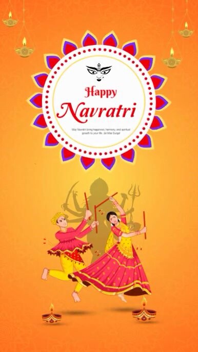 navratri Digital Display (9:16) template