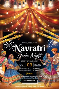 Navratri Garba Night Celebration Template Poster