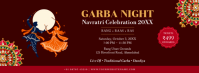 红色 Garba Night Facebook 封面图片 Template