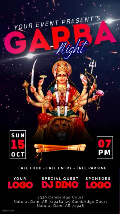 Garba Ras Flyer Navratri Garba Night Instagram reels flyer te Template | PosterMyWall