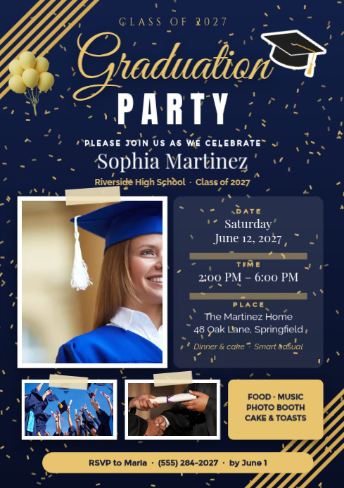 Purple Graduation Party A4 Template | PosterMyWall