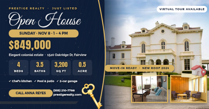 Real Estate Open House Template | PosterMyWall