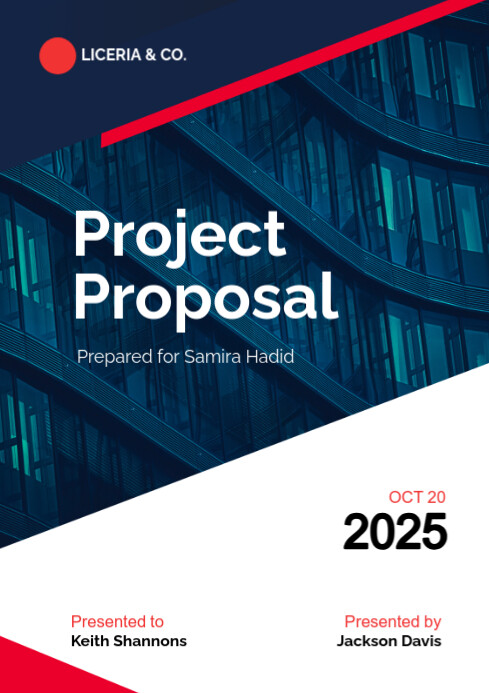Navy and Red Modern Company Project Proposal A4 template