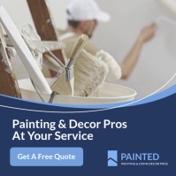 Navy Blue, Light Blue and White Modern Professional House Painting and Home Decor Instagram Post template