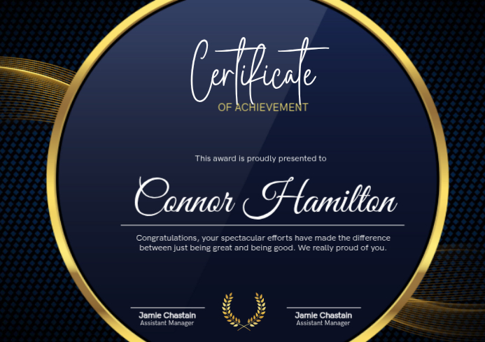 Navy Blue and Gold Elegant Certificate of Achievement Template ...