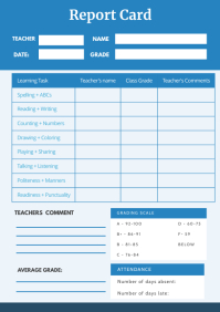 21 710 Free Printable Report Cards For Teachers Customizable Design Templates Postermywall