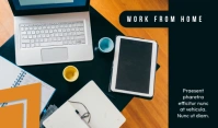 Navy Blue Geometric Work From Home Tag template
