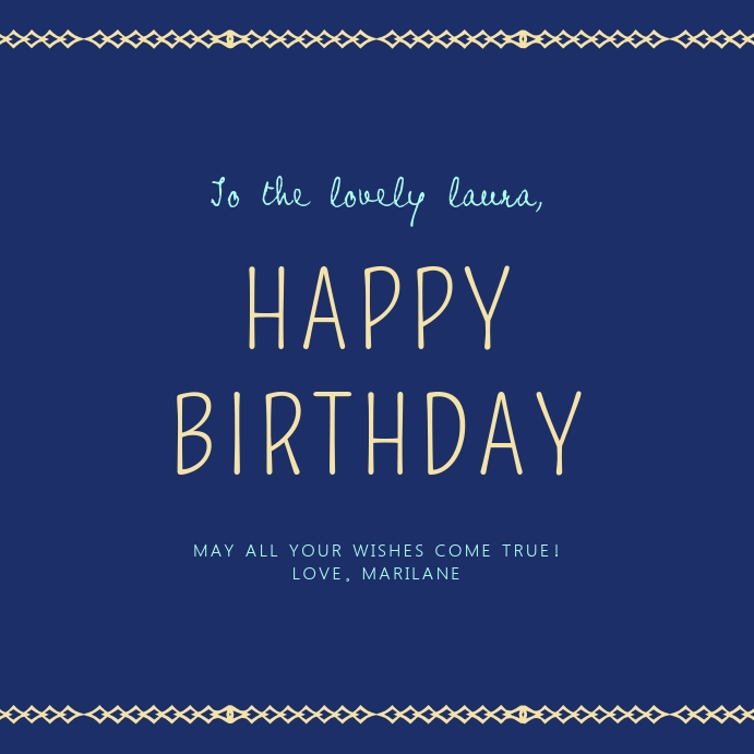 Navy Blue Happy Birthday Wish Template Postermywall Navy Blue Happy Birthday Wish Template Postermywall