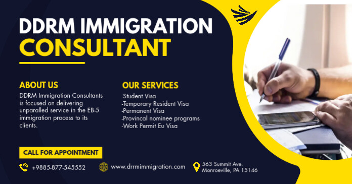Navy Blue Immigration Service Facebook Post Template | PosterMyWall