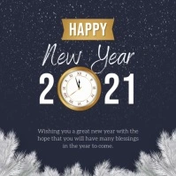 Navy Blue New Year Wish Instagram template