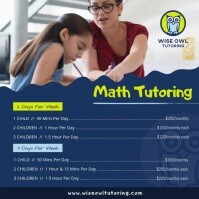 Navy Blue Price List Square Video template