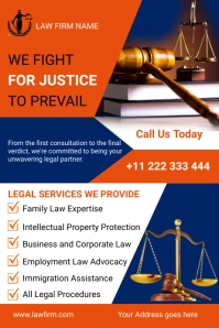 Navy Blue Professional Law Firm Flyer Poster Cartaz template